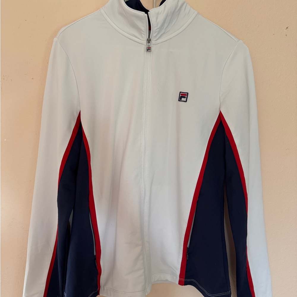 Fila White and Navy Track Jacket